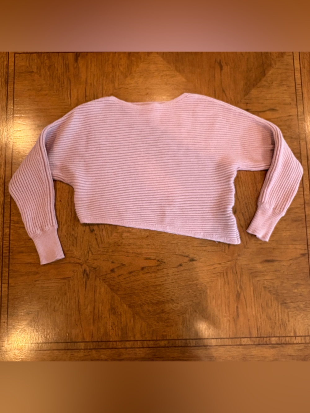 Anthropologie Cropped Ribbed Sweater in Light Pink